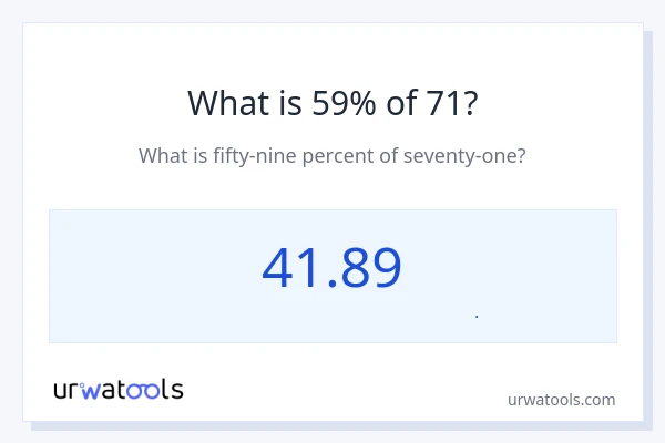 59% از 71 چقدر است؟