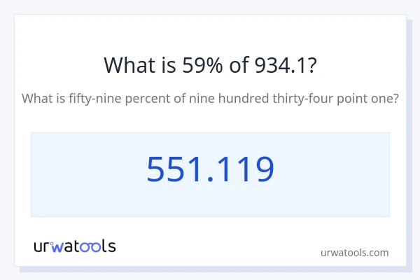 934.1 യുടെ 59% എന്താണ്?