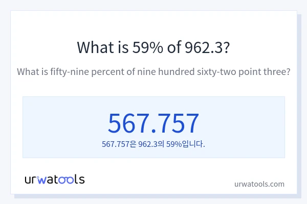 962.3의 59%는 얼마입니까?