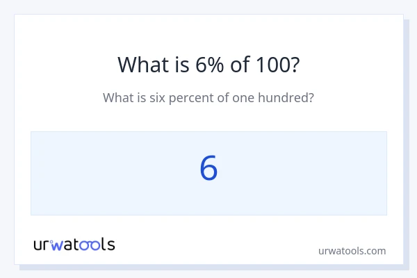 6% از 100 چقدر است؟