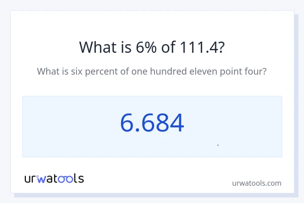 6% از 111.4 چقدر است؟