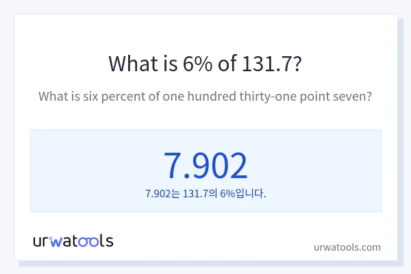 131.7의 6%는 얼마입니까?