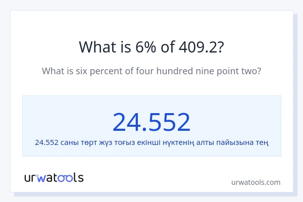 409.2-нің 6%-ы қандай?