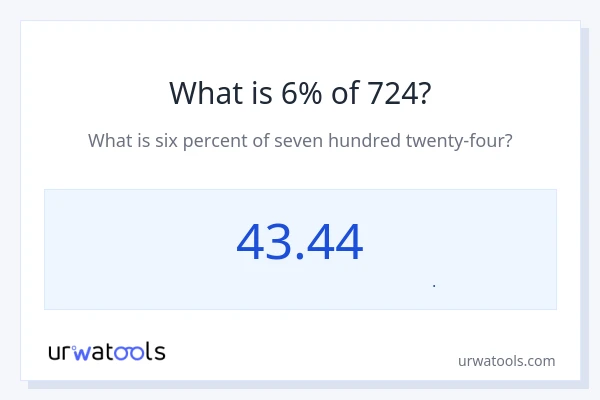 6% از 724 چقدر است؟