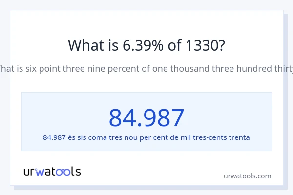 Quin és l'6.39% de 1330?