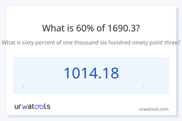 60% از 1690.3 چقدر است؟