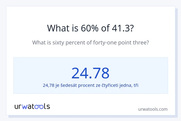 Kolik je 60 % z 41.3?