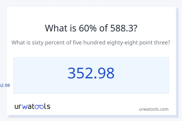 588.3 യുടെ 60% എന്താണ്?