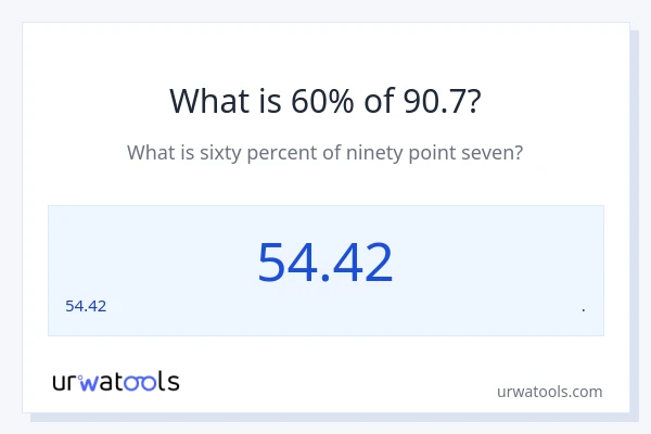 90.7 യുടെ 60% എന്താണ്?