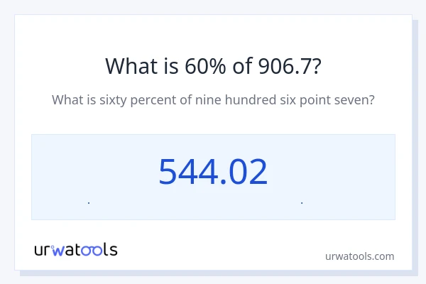 60% از 906.7 چقدر است؟