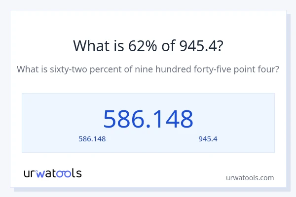 62% ของ 945.4 คือเท่าไร?