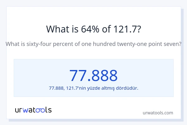 121.7'nin %1'i nedir?