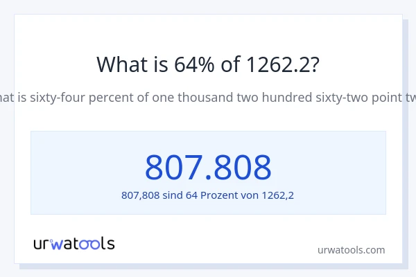 Was ist 64% von 1262.2?
