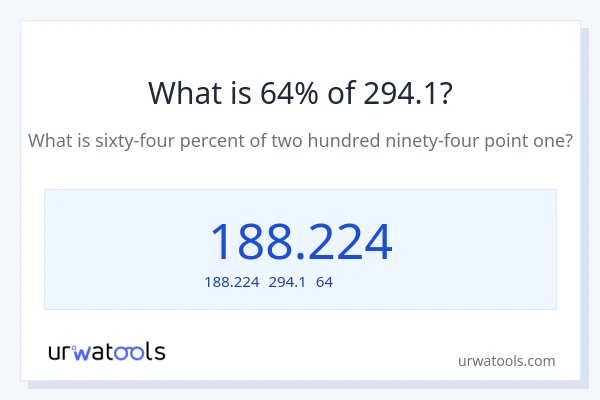 294.1の64%は何ですか?