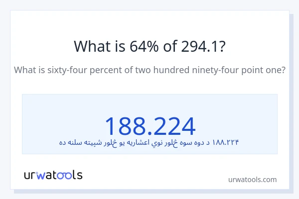 د 294.1 64٪ څومره دی؟