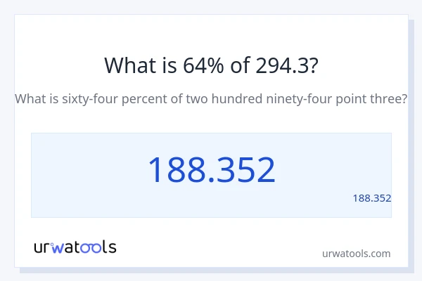 מה זה 64% מתוך 294.3?