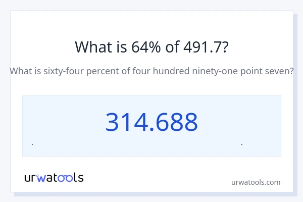 64% از 491.7 چقدر است؟