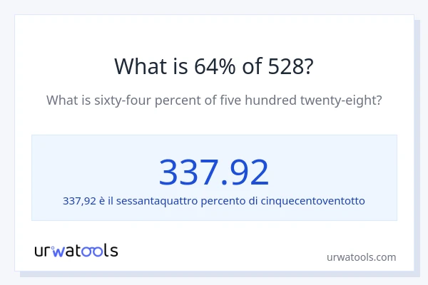 Qual è il 64% di 528?