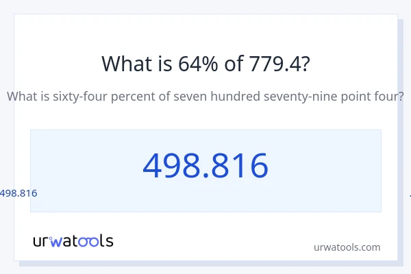779.4 లో 64% ఎంత?