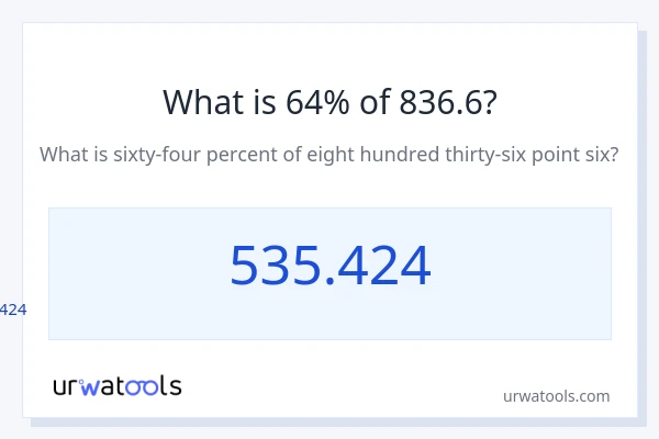836.6 യുടെ 64% എന്താണ്?