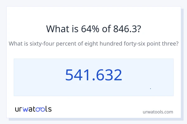 64% از 846.3 چقدر است؟