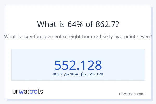 ما هي نسبة 64% من 862.7؟
