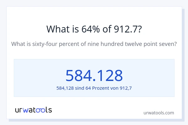 Was ist 64% von 912.7?