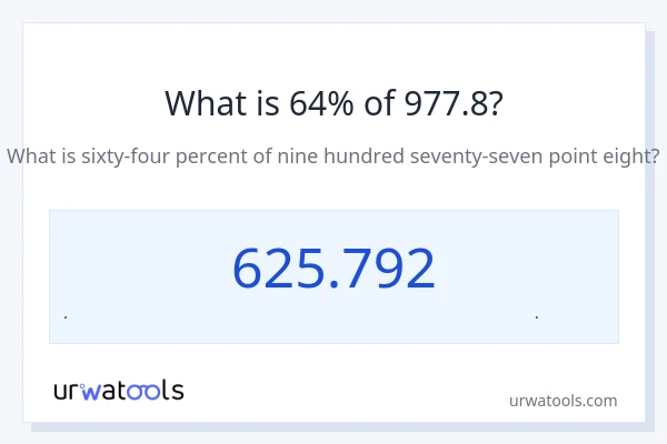 64% از 977.8 چقدر است؟