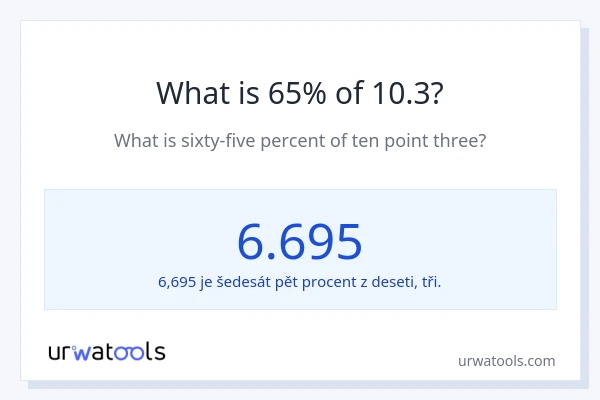 Kolik je 65 % z 10.3?