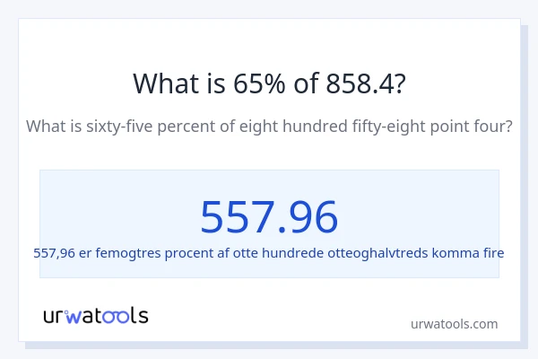 Hvad er 65% af 858.4?