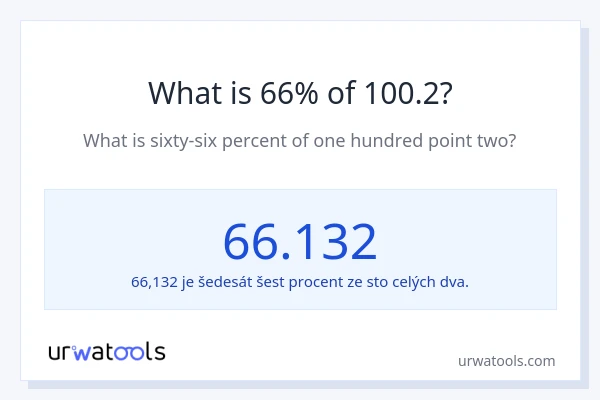 Kolik je 66 % z 100.2?