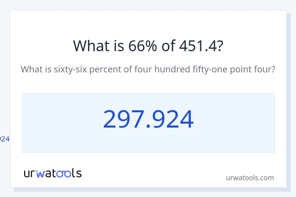 451.4 യുടെ 66% എന്താണ്?