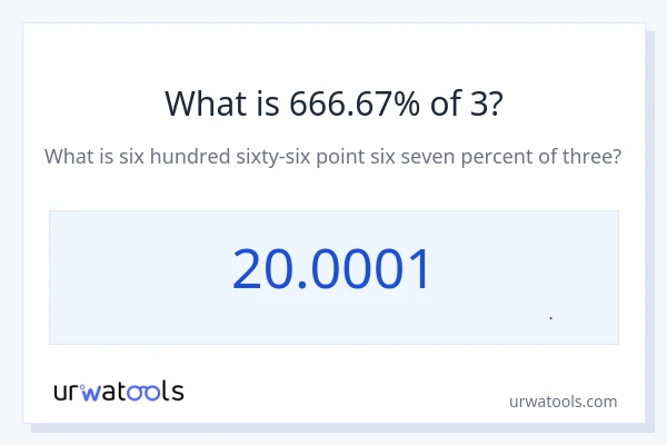 666.67% از 3 چقدر است؟