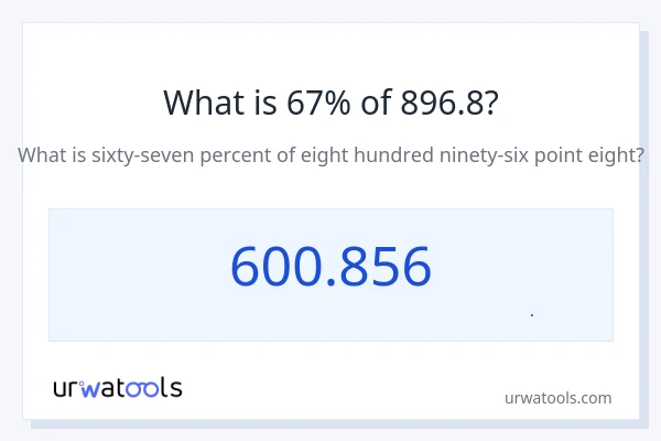 67% از 896.8 چقدر است؟