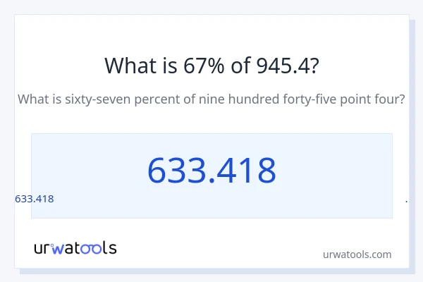 945.4 లో 67% ఎంత?