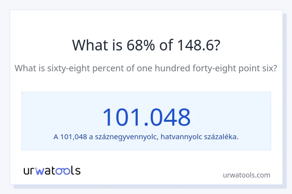 Mennyi 68% a 148.6-ből?