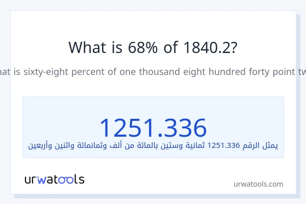 ما هي نسبة 68% من 1840.2؟