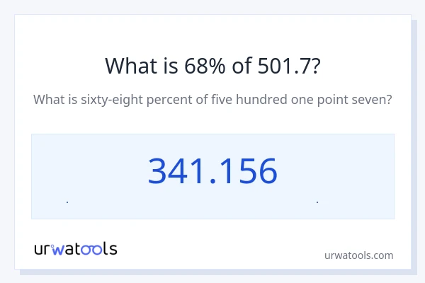68% از 501.7 چقدر است؟