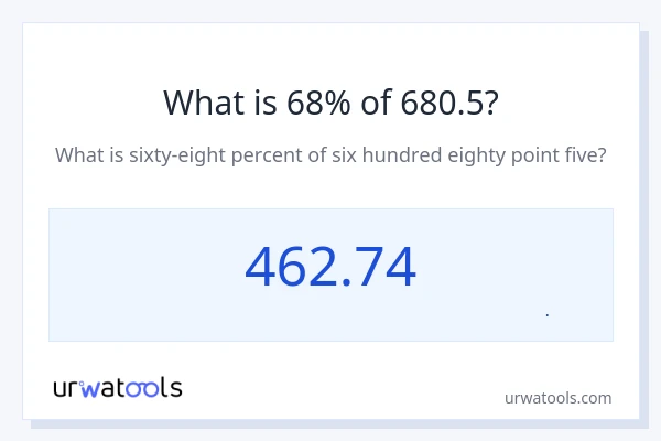 68% از 680.5 چقدر است؟