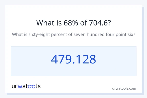 68% از 704.6 چقدر است؟