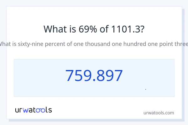 69% از 1101.3 چقدر است؟
