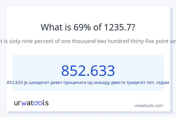 Колико је 69% од 1235.7?