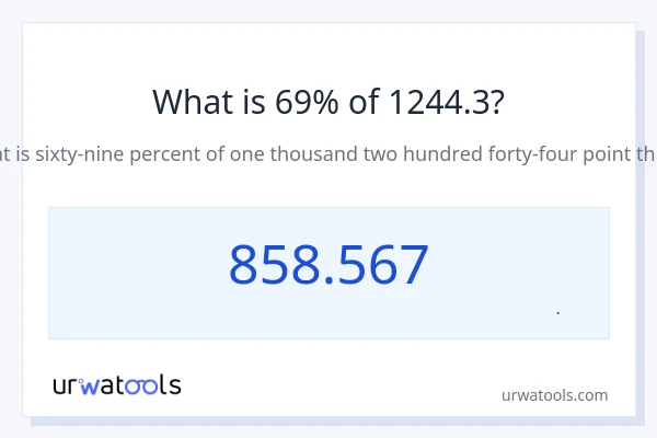 69% از 1244.3 چقدر است؟