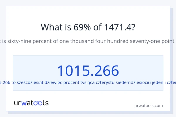 Ile wynosi 69% z 1471.4?