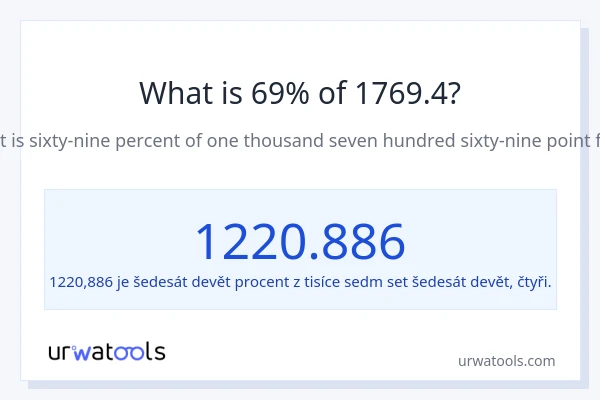 Kolik je 69 % z 1769.4?