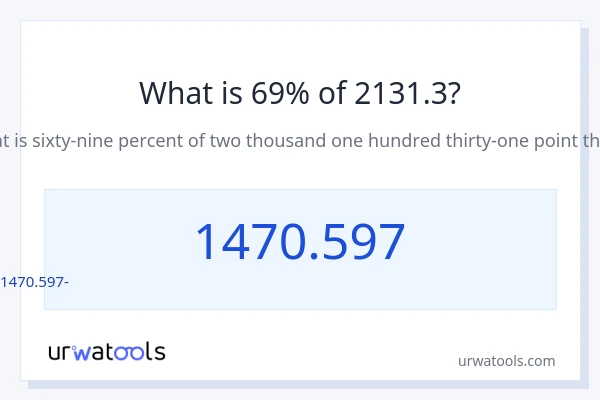 Որքա՞ն է 69%-ը 2131.3-ից։