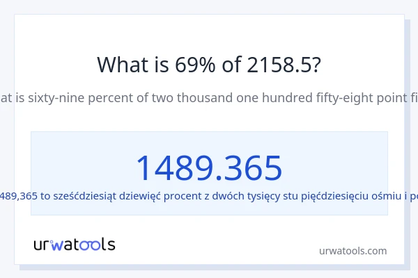 Ile wynosi 69% z 2158.5?