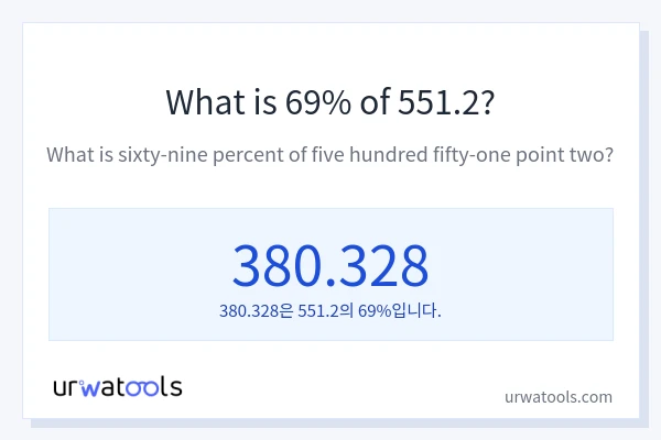 551.2의 69%는 얼마입니까?