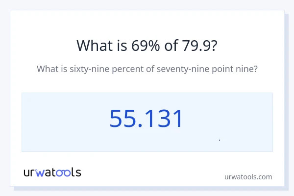 69% از 79.9 چقدر است؟