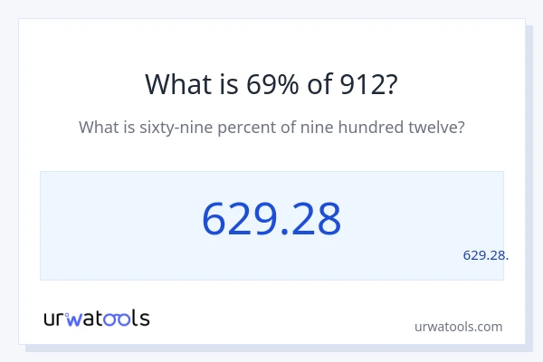 912 യുടെ 69% എന്താണ്?